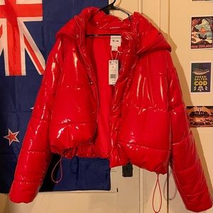 Ivy Park Adidas Large Red Puffer Jacket Large NWT